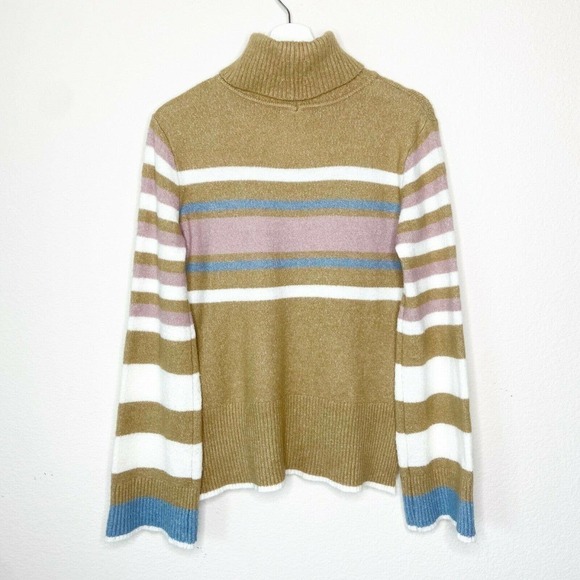 Altar'd State Striped Bell Sleeve Turtleneck Sweater XS - Picture 6 of 8